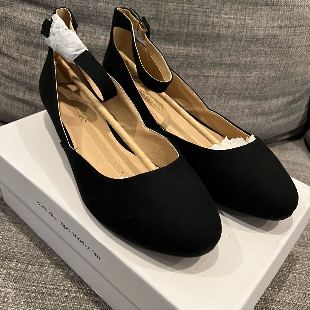 Dream Pairs Low Wedge Ankle Strap Flats